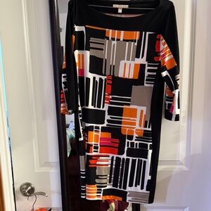 Banana Republic GeometricDress - Black, Orange, White